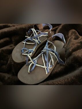 Chaco Hiking Sandals with Vibram Soles BLUE Women's 8